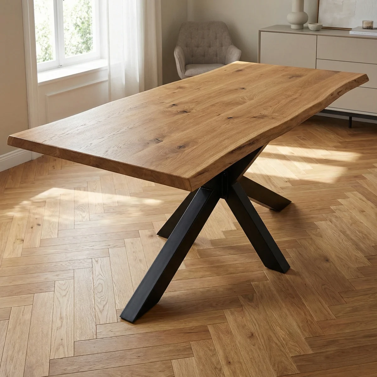 Lesena jedilna miza Elena - Hrast - 130 - 250cm