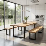 Lesena klop Pia - Hrast -│ 100-250 cm