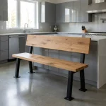 Lesena klop z naslonom Vera - Hrast - 100-250 cm