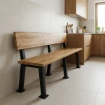 Lesena klop z naslonom Vera - Hrast - 100-250 cm