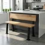 Lesena klop z naslonom Vera - Hrast - 100-250 cm