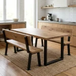 Lesena klop z naslonom Vera - Hrast - 100-250 cm