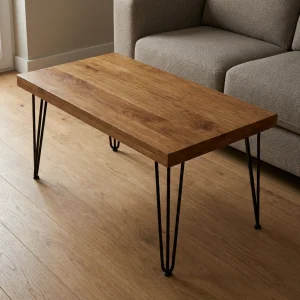 Lesena klubska mizica Ava - Hrast - 50 - 120 cm