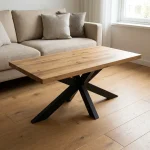 Lesena klubska mizica Valentina - Hrast - 100-120 cm