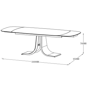 Raztegljiva jedilna miza Bubble - Steklo - 180 - 260 x 95 cm