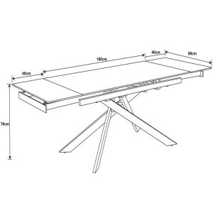 Raztegljiva jedilna miza Goldie - 160-240 x 90cm