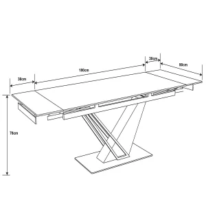 Raztegljiva jedilna miza Marin - Keramična - 180 - 240 cm
