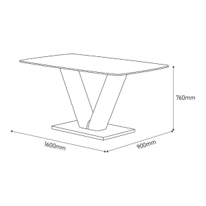 Jedilna miza Bloom - Sintrani kamen - 160 x 90 cm